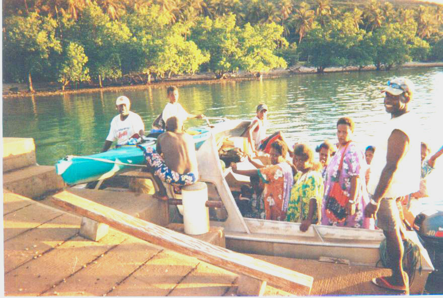 At the Emua wharf, headed for Nguna