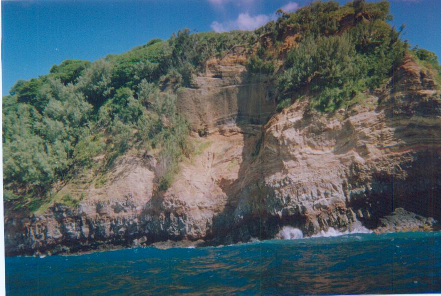 Volcanic sediment layer on north Tongoa