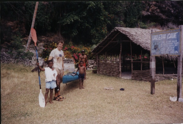 Outside Valleva with Johnathon, Russell, and Philip