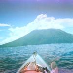 Approaching volcanic island of Lopevi