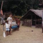 Outside Valleva with Johnathon, Russell, and Philip